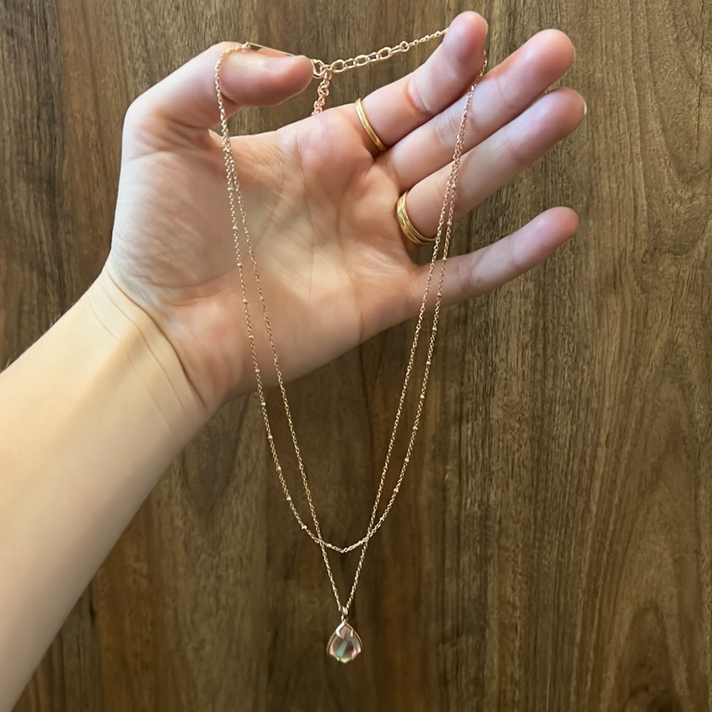 Kendra Scott double layered rose gold necklace